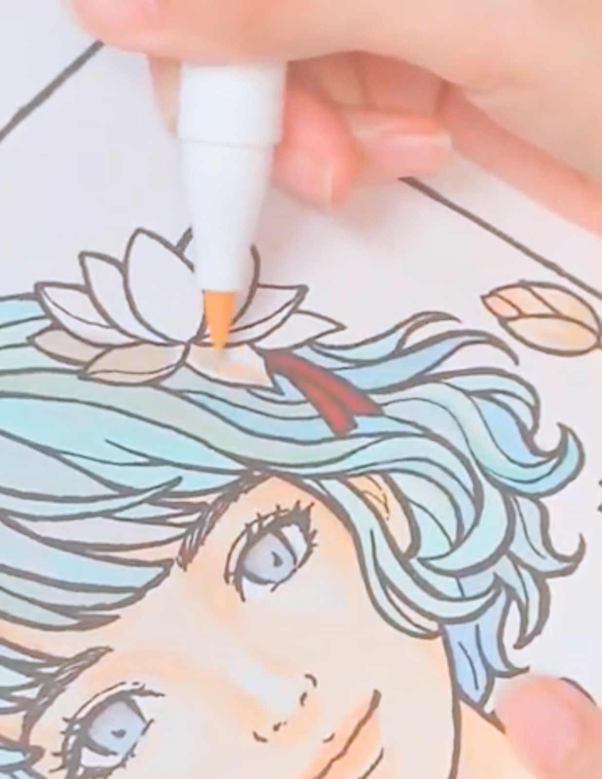 Adding color to a finished line drawing, by hand